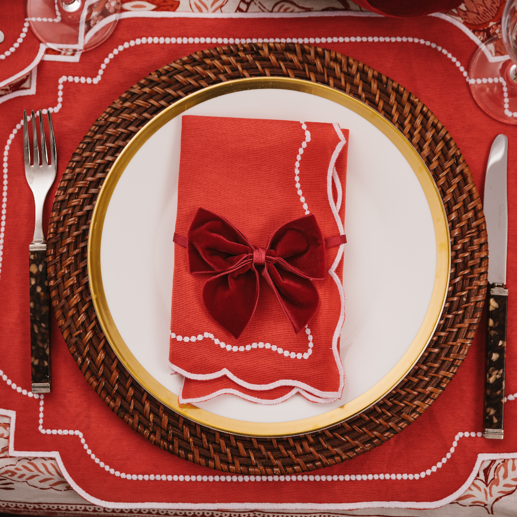 Garnet Embroidered Napkin