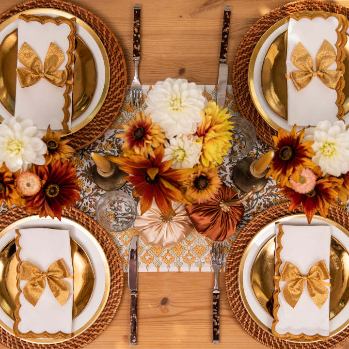 Brown Rattan Charger Plates (Set of Two)