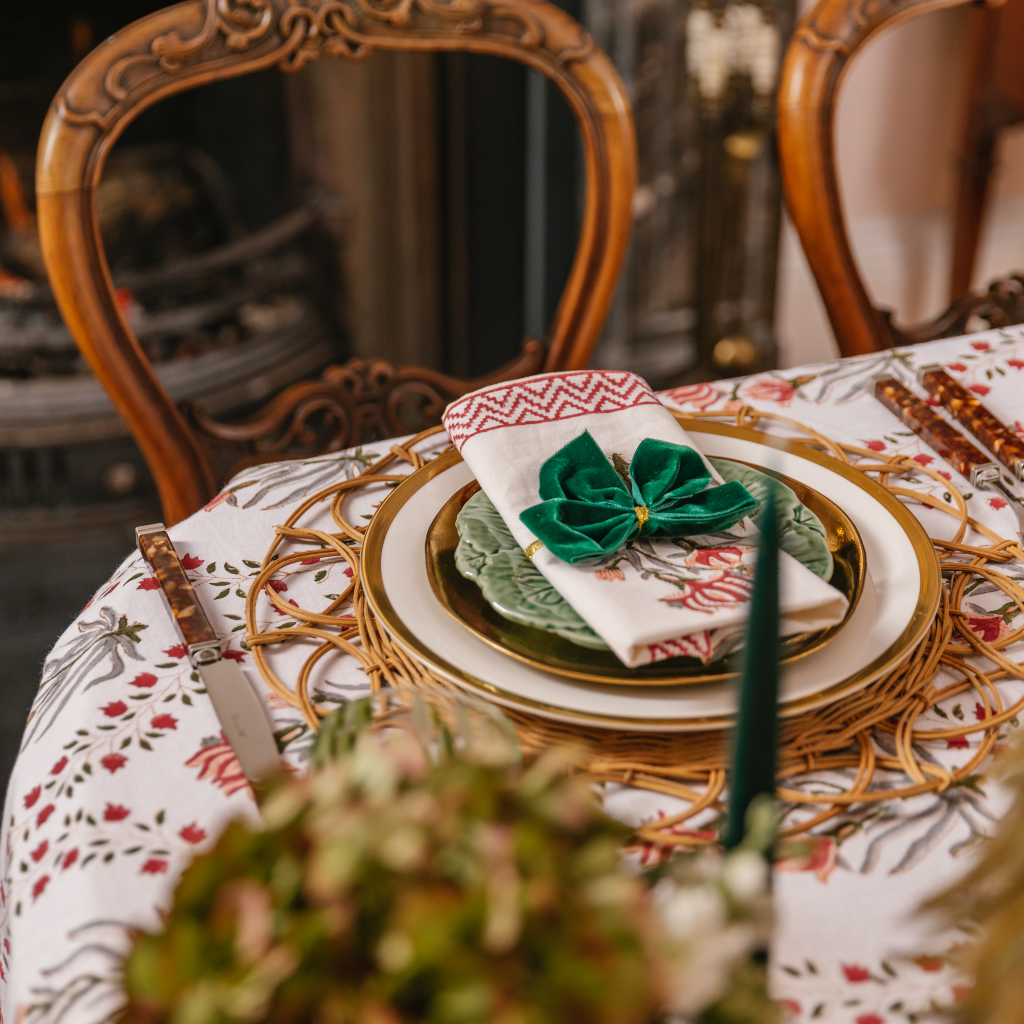 Ruby Blossom Tablecloth