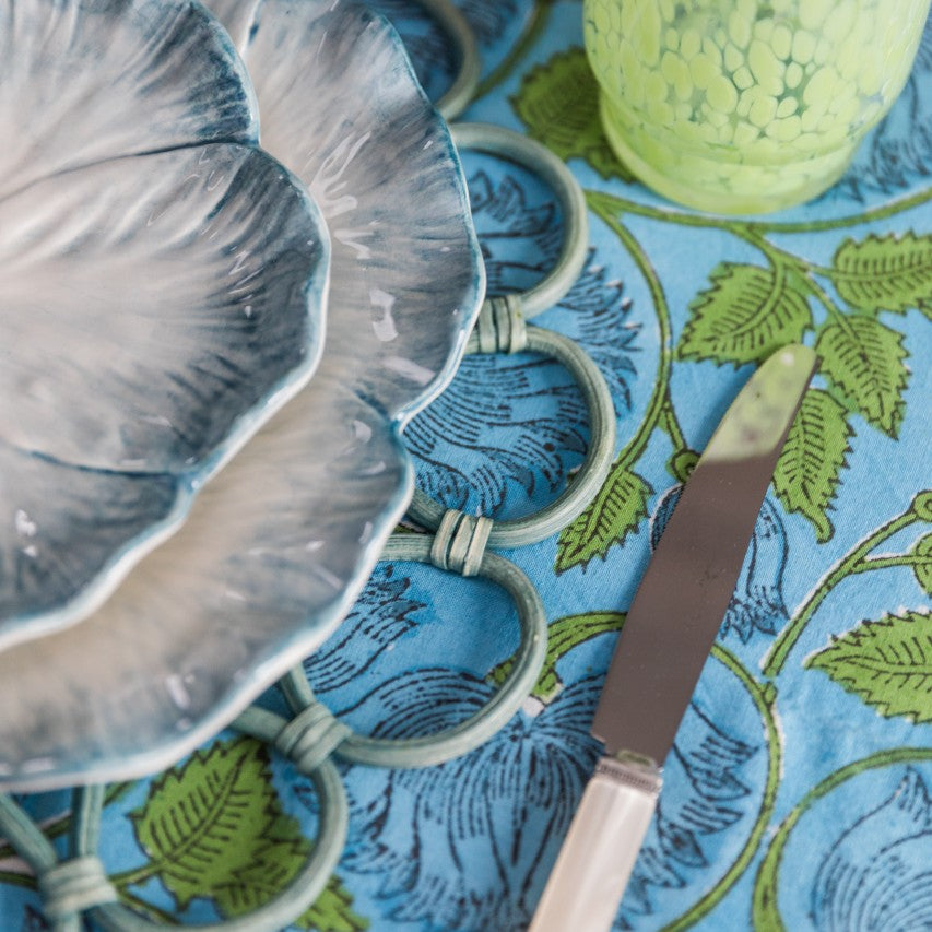 Rent: Woven Blue Rattan Placemat