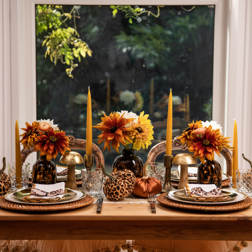 Honey Taper Dinner Candle Set