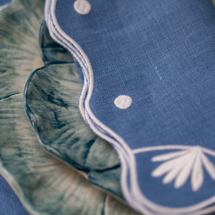 Rent: Bluebell Embroidered Napkin