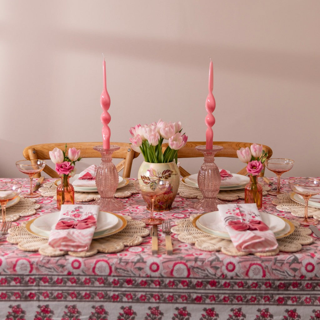 Carnation Pink Glossy Twist Candle Duo