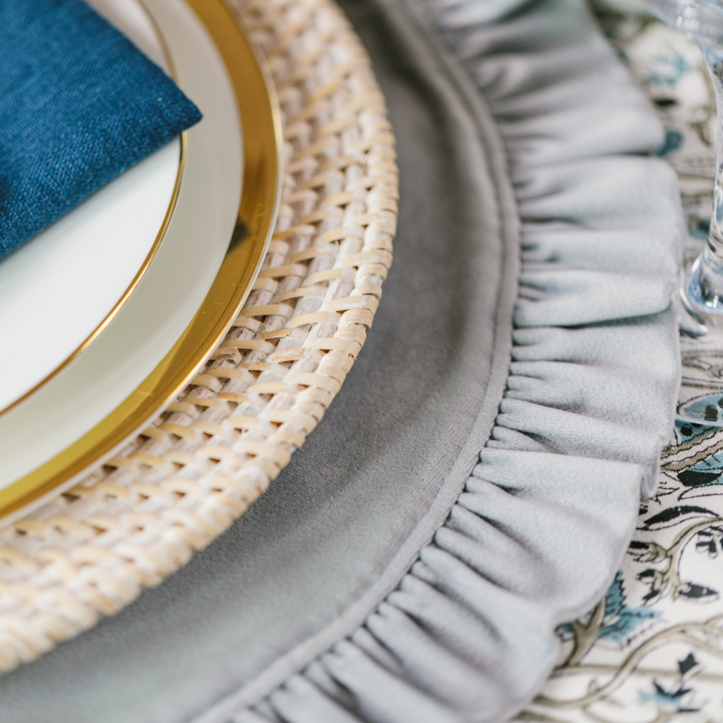 White Rattan Charger Plate