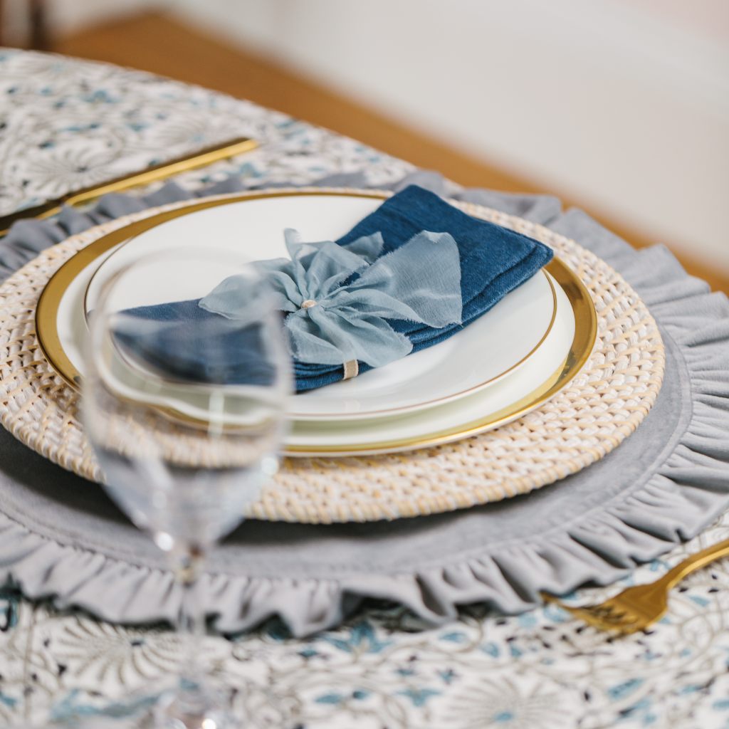 White Rattan Charger Plate