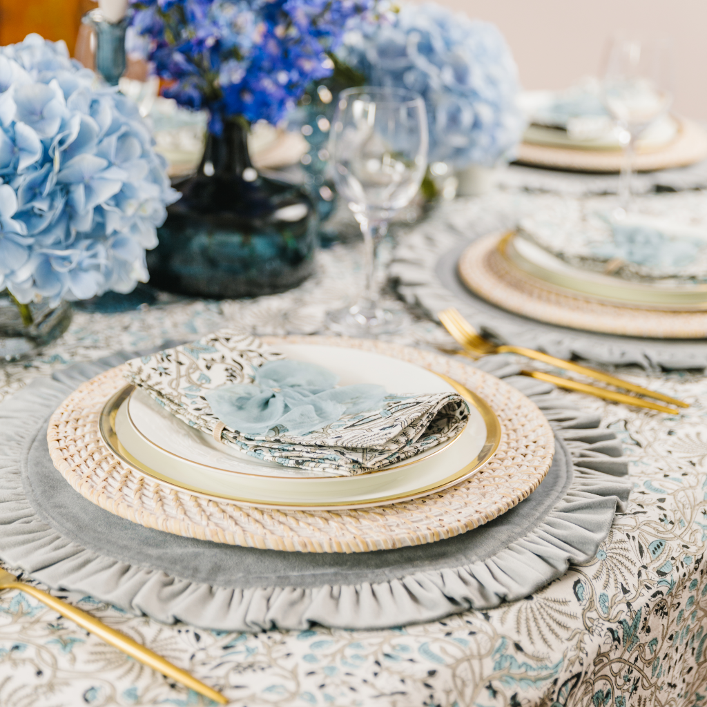 White Rattan Charger Plate