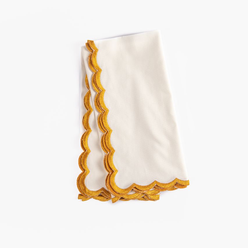Rent: Gold Scalloped Napkin