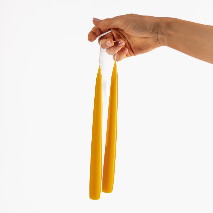 Honey Taper Dinner Candle Set