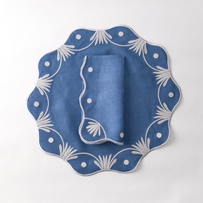 Rent: Bluebell Embroidered Napkin