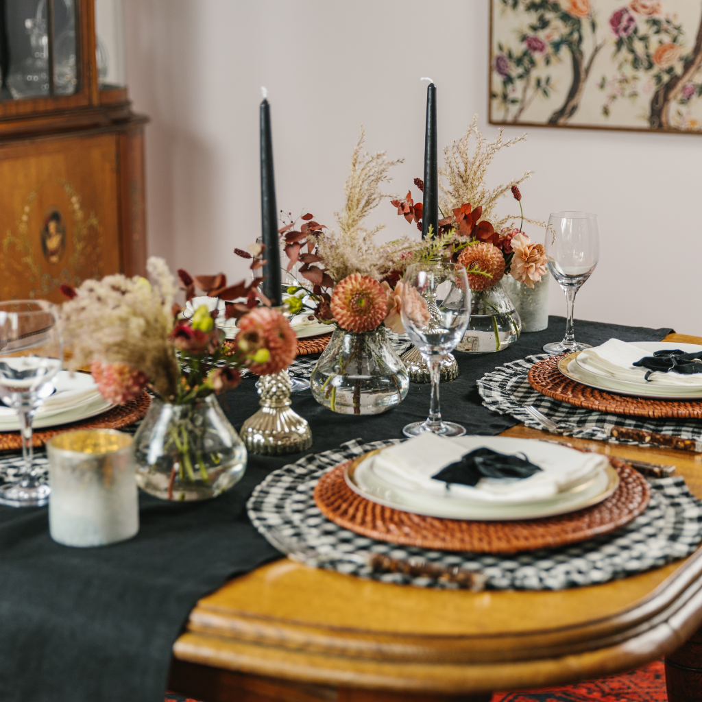 Black and White Gingham Ruffle Placemat