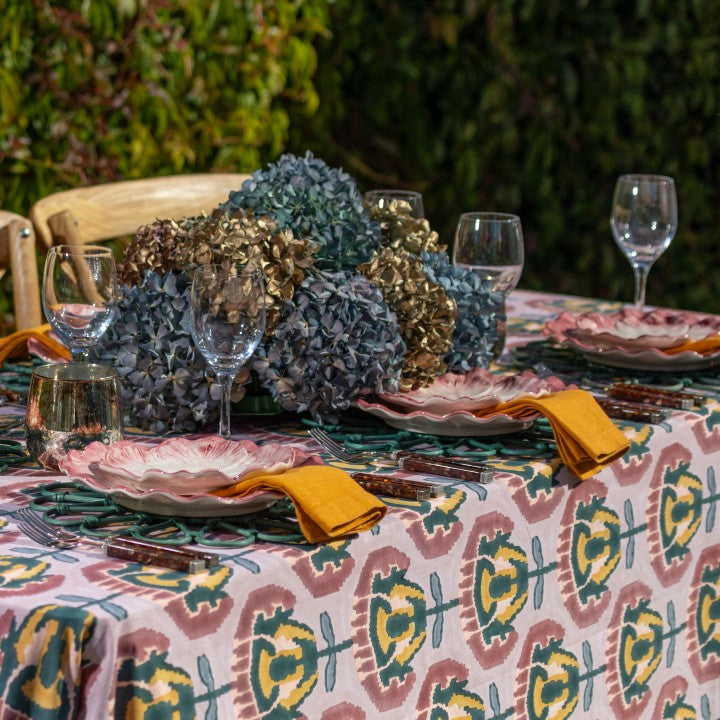 Esme Ikat Ruffle Tablecloth