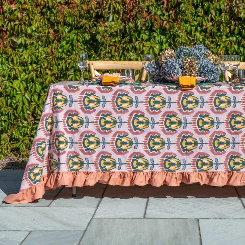Esme Ikat Ruffle Tablecloth
