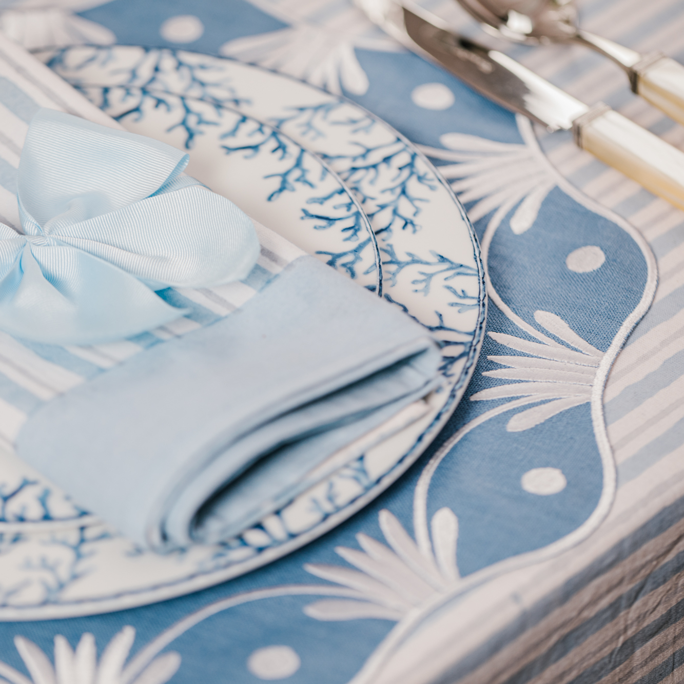 Bluebell Stripe Napkins (Set of Two)