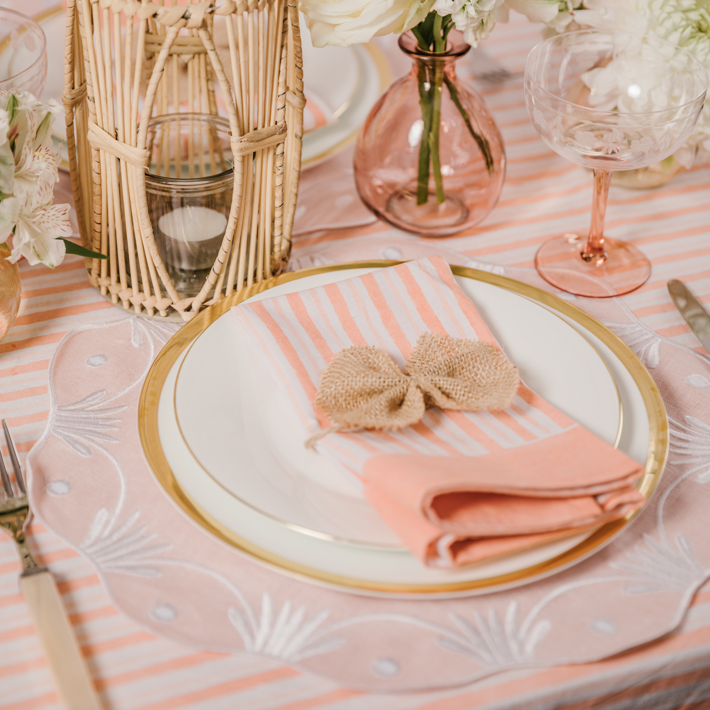 Apricot Stripe Napkin