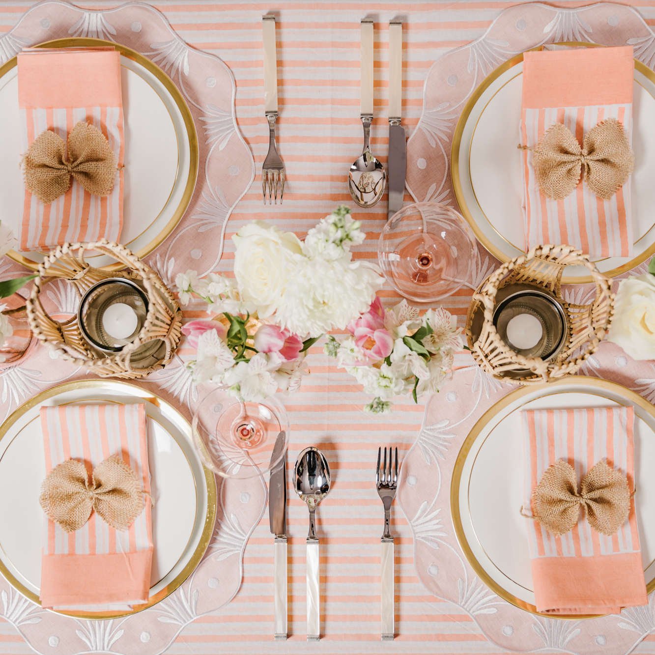Apricot Stripe Napkin