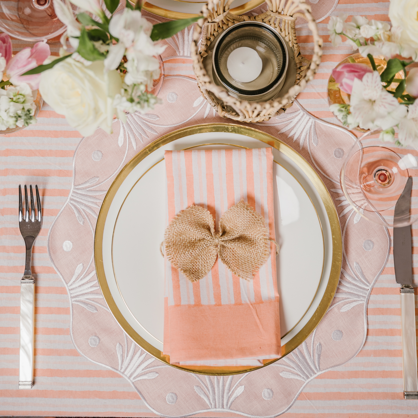 Apricot Stripe Napkin