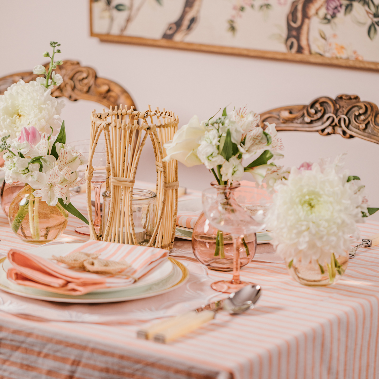 Apricot Linen Tablescape