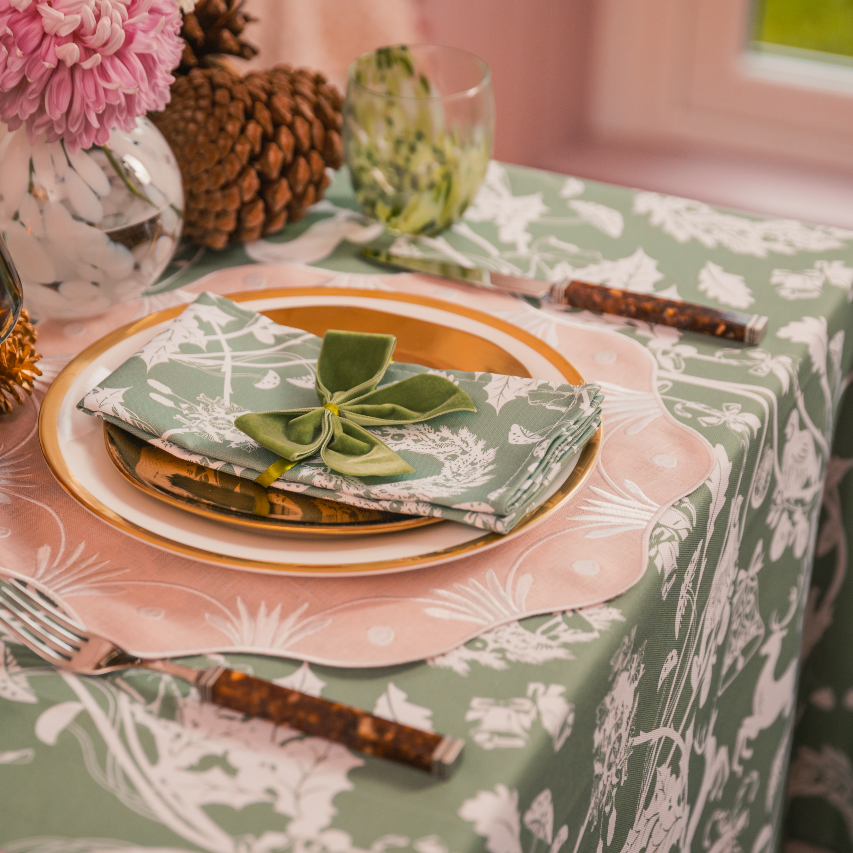 Rent: Apricot Flower Embroidered Placemat