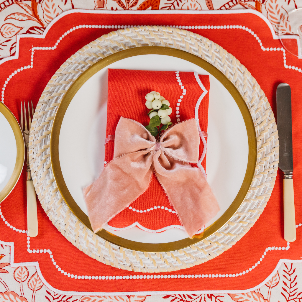Garnet Embroidered Placemat