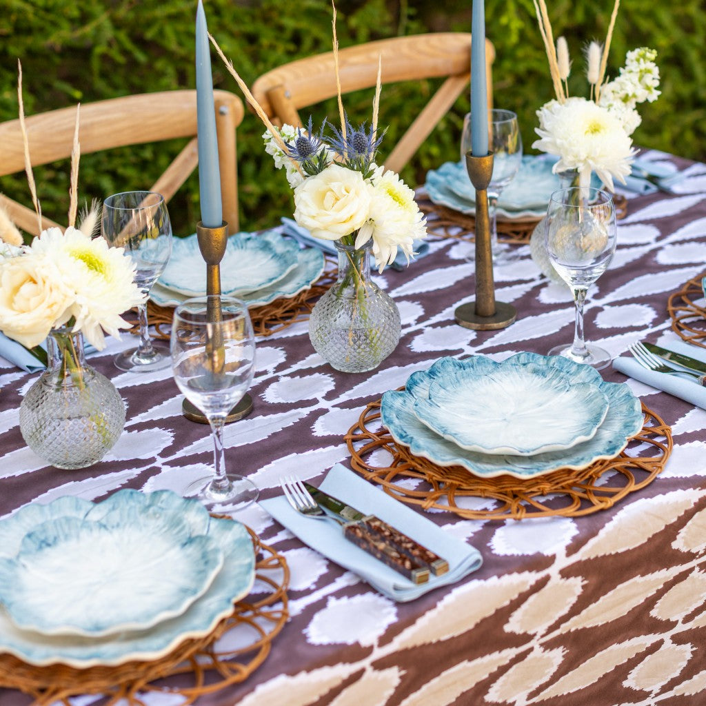 Aurora Ikat Ruffle Tablecloth
