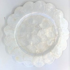 White Scalloped Shell Charger Plate