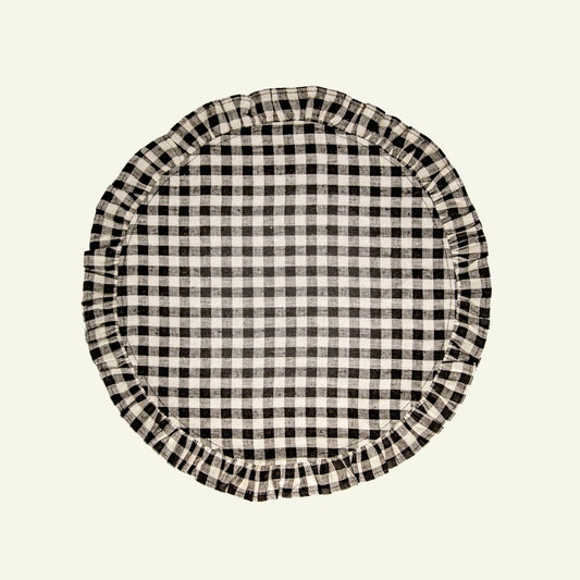 Rent: Black and White Gingham Ruffle Placemat