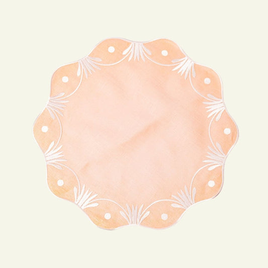 Rent: Apricot Flower Embroidered Placemat