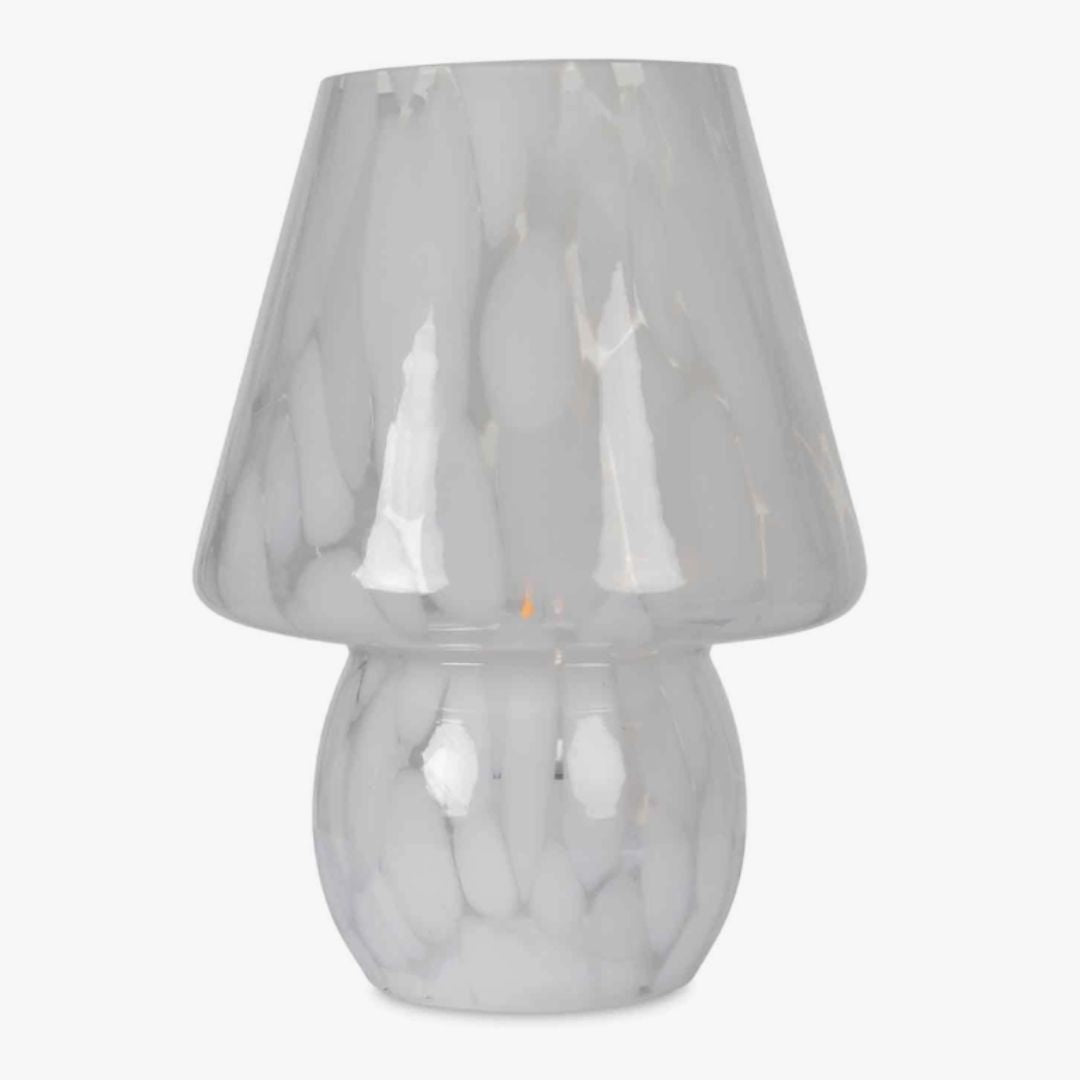 Snow Leopard Glass Cordless Table Lamp