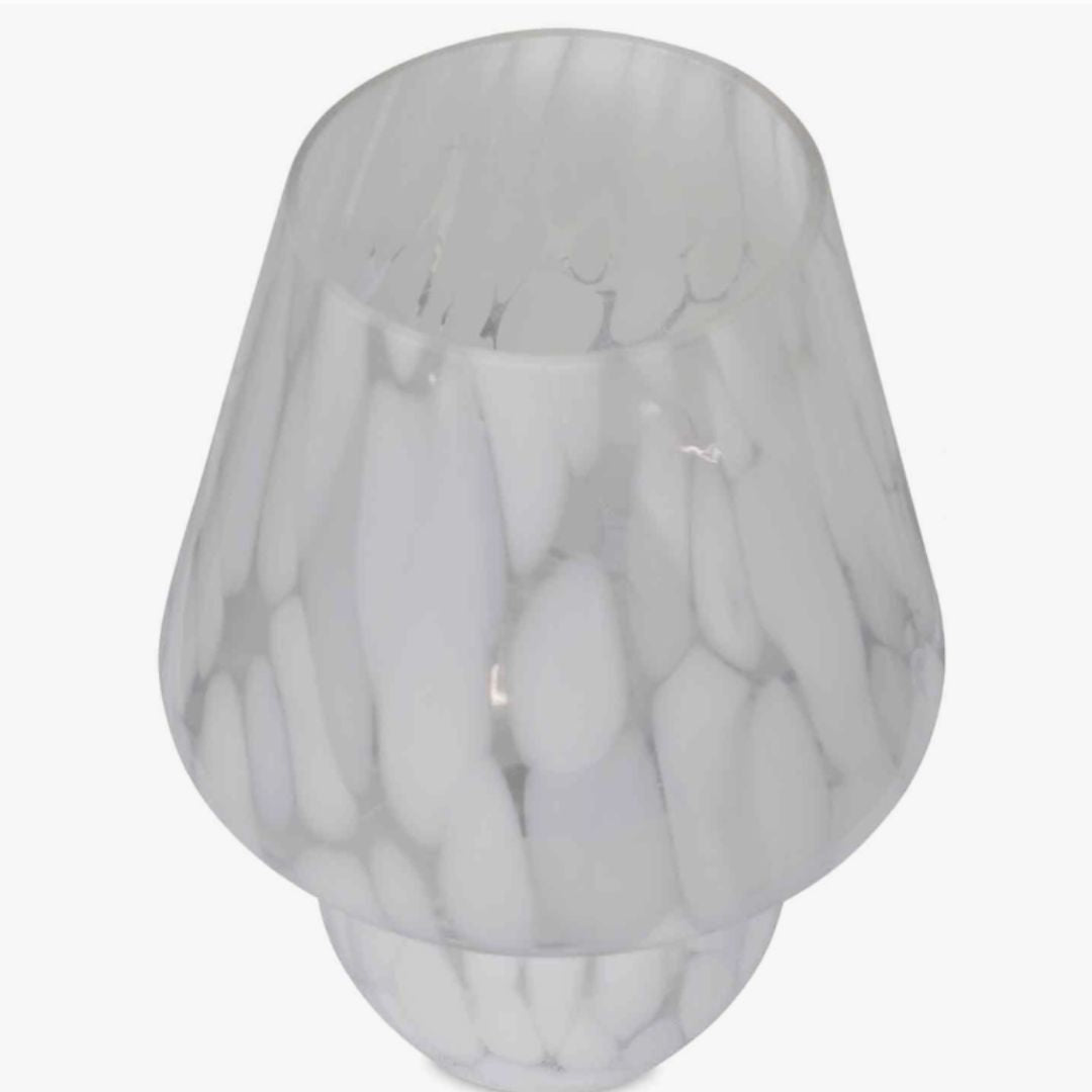 Snow Leopard Glass Cordless Table Lamp