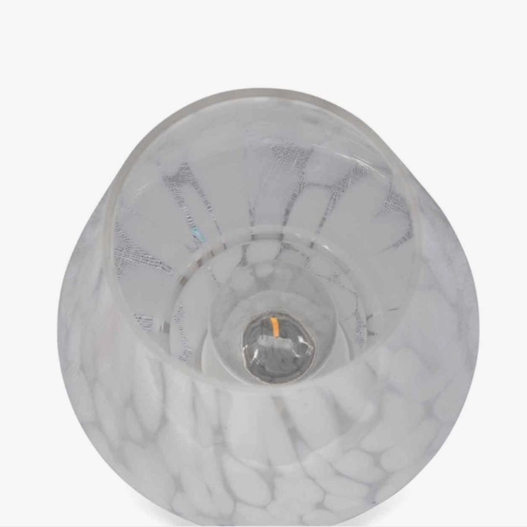 Snow Leopard Glass Cordless Table Lamp