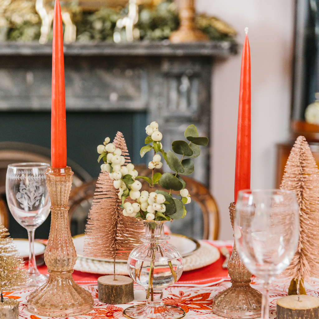 Berry Red Taper Dinner Candle Set