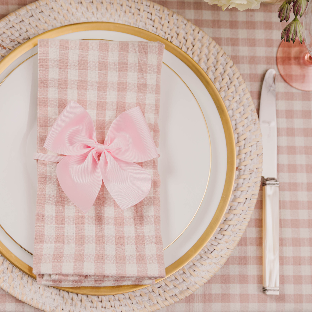 Pink Gingham Napkins (Set of Two)