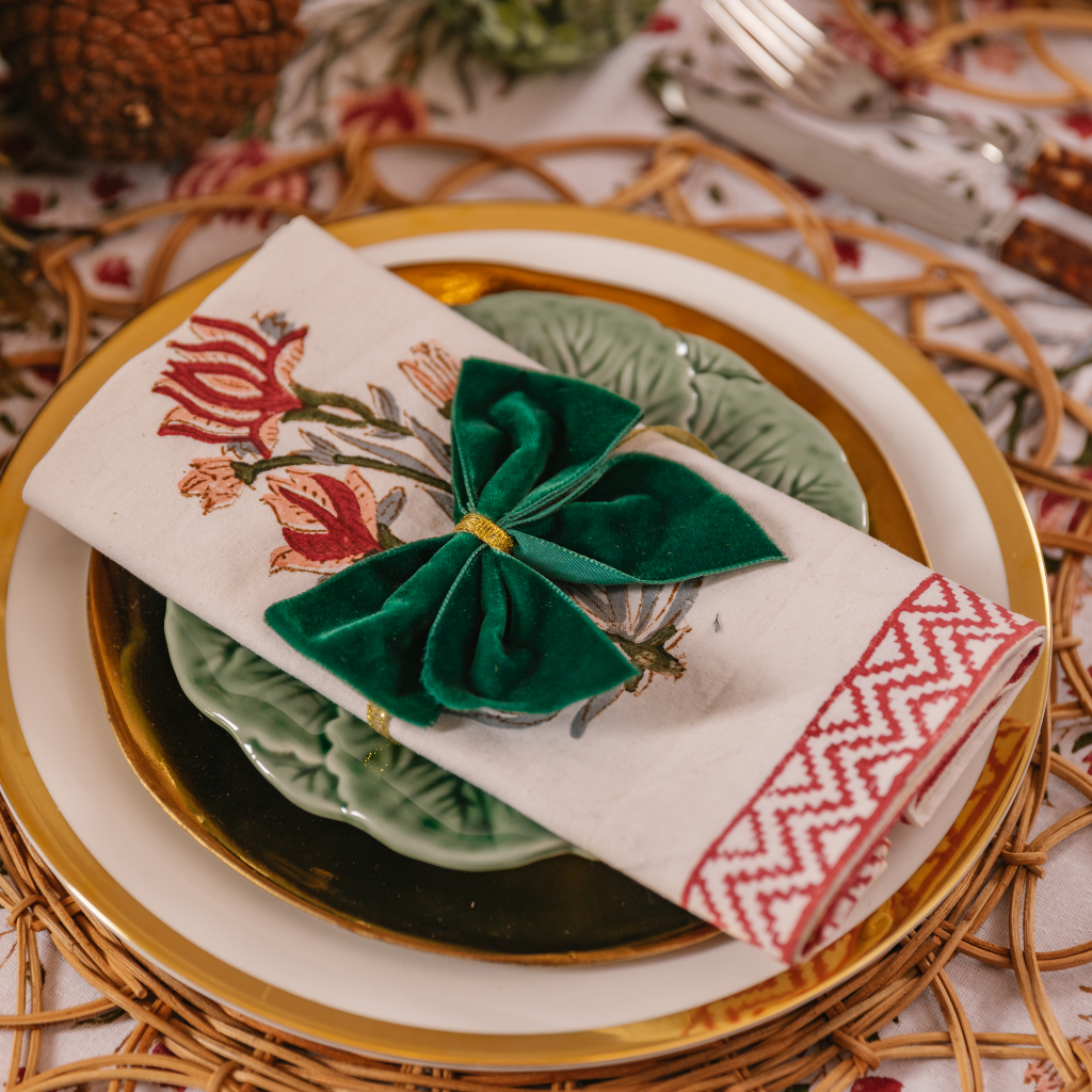 Ruby Blossom Napkins (Set of Two)