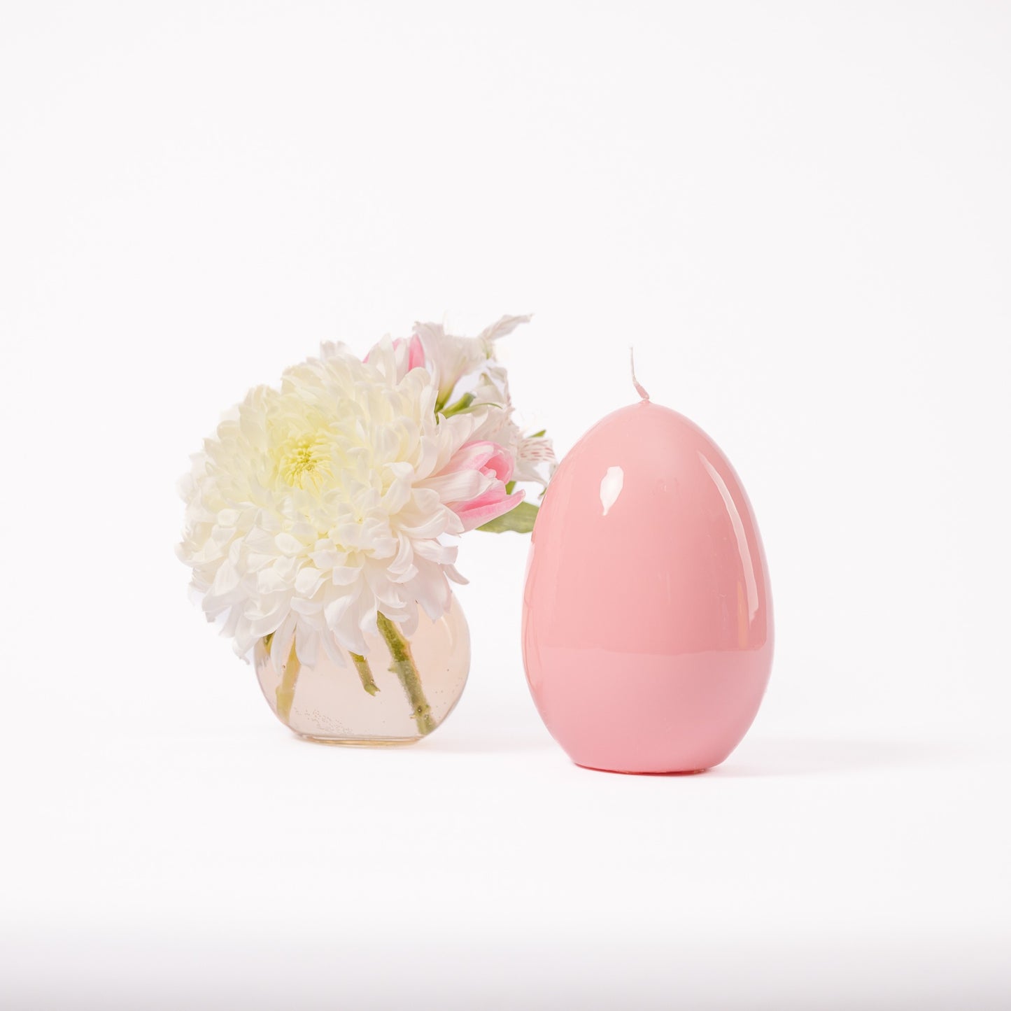 Carnation Pink Ostrich Egg Glossy Candle