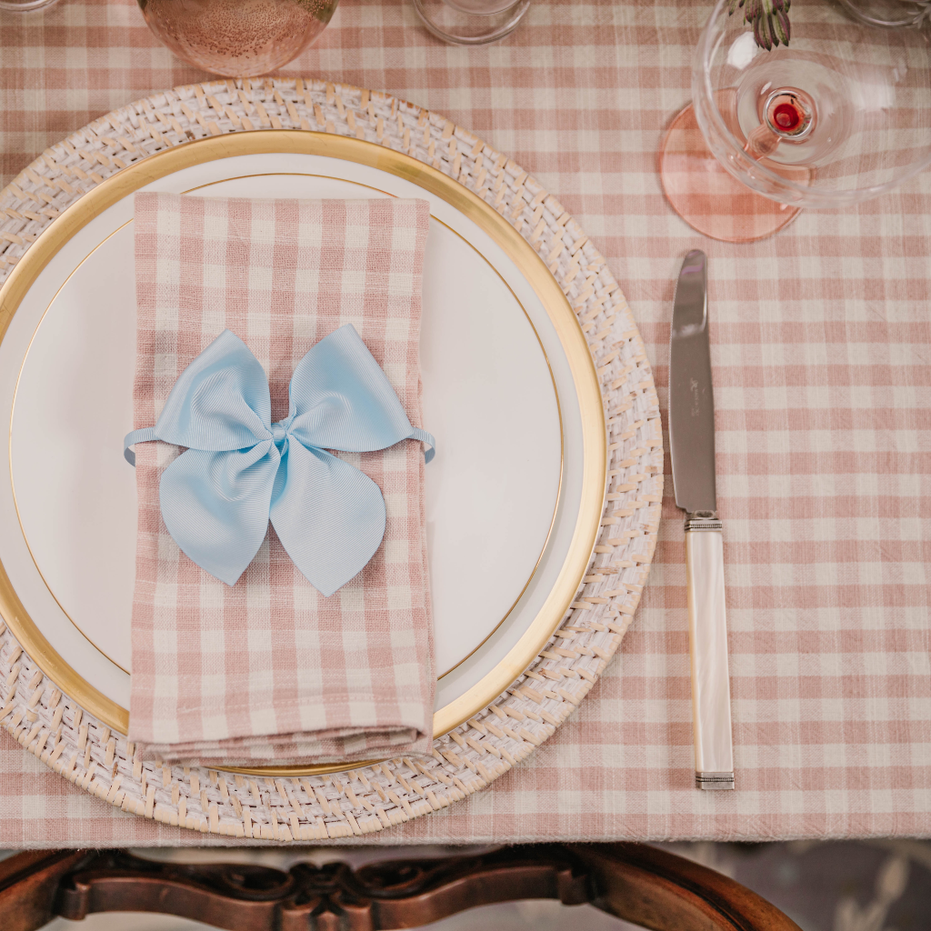 Pink Gingham Tablecloth