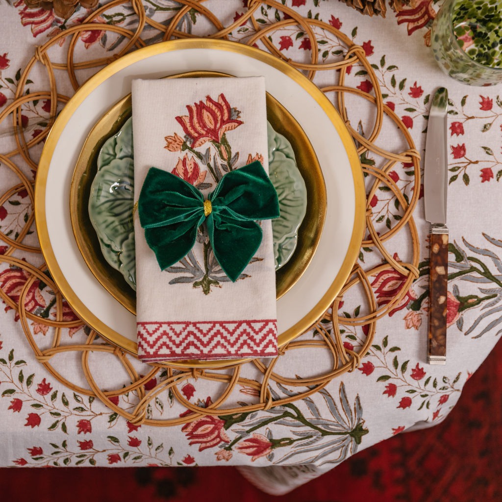 Ruby Blossom Napkins (Set of Two)