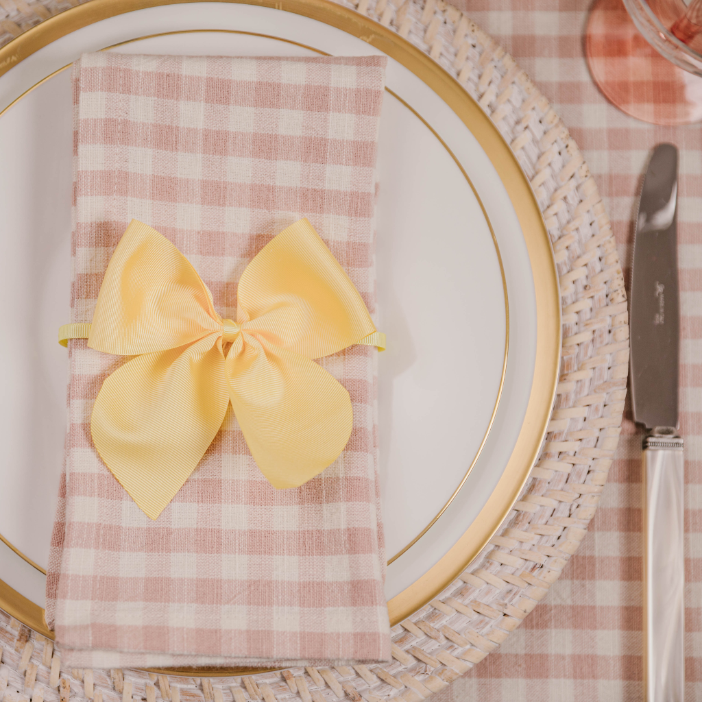 Pastel Yellow Grosgrain Napkin Bows (Set of Two)