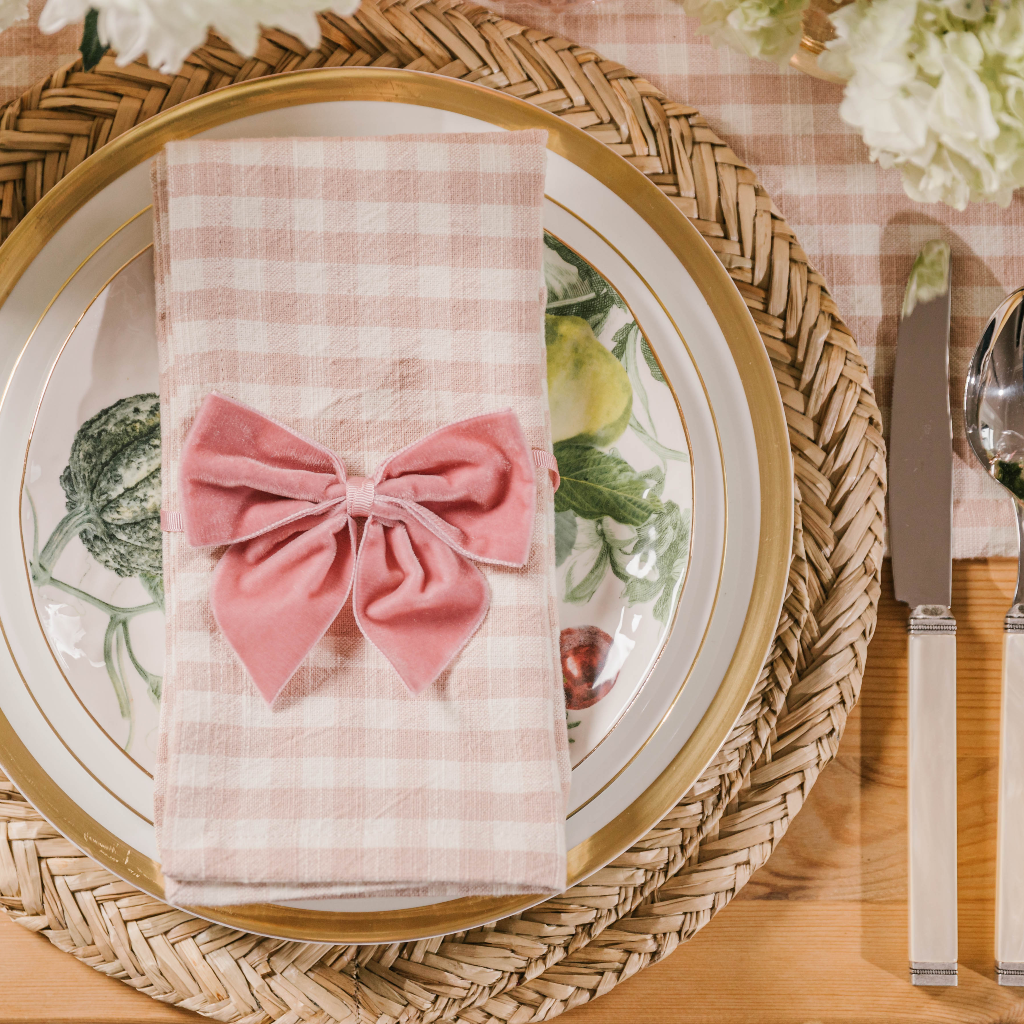 Pink Gingham Napkins (Set of Two)