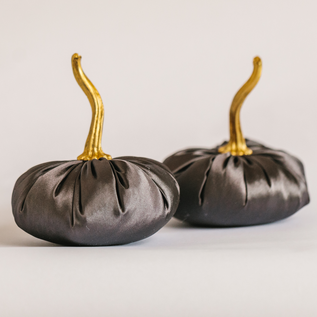 Duo of Granite Satin Pumpkins