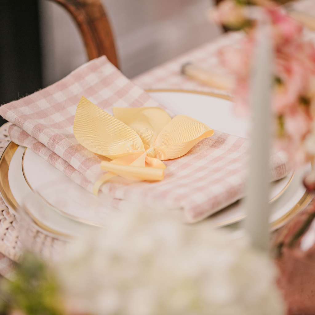 Pastel Yellow Grosgrain Napkin Bows (Set of Two)