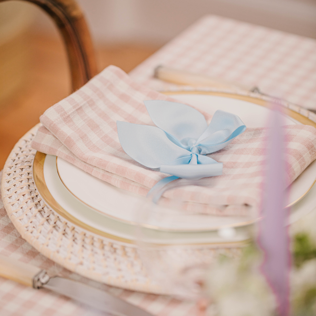 Pastel Blue Grosgrain Napkin Bows (Set of Two)