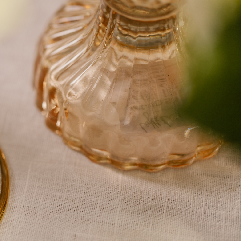 Large Peach Glass Candle Holder