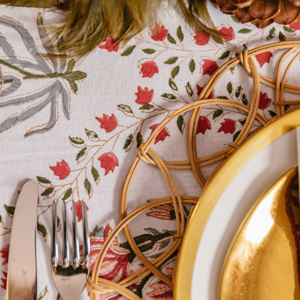 Ruby Blossom Tablecloth