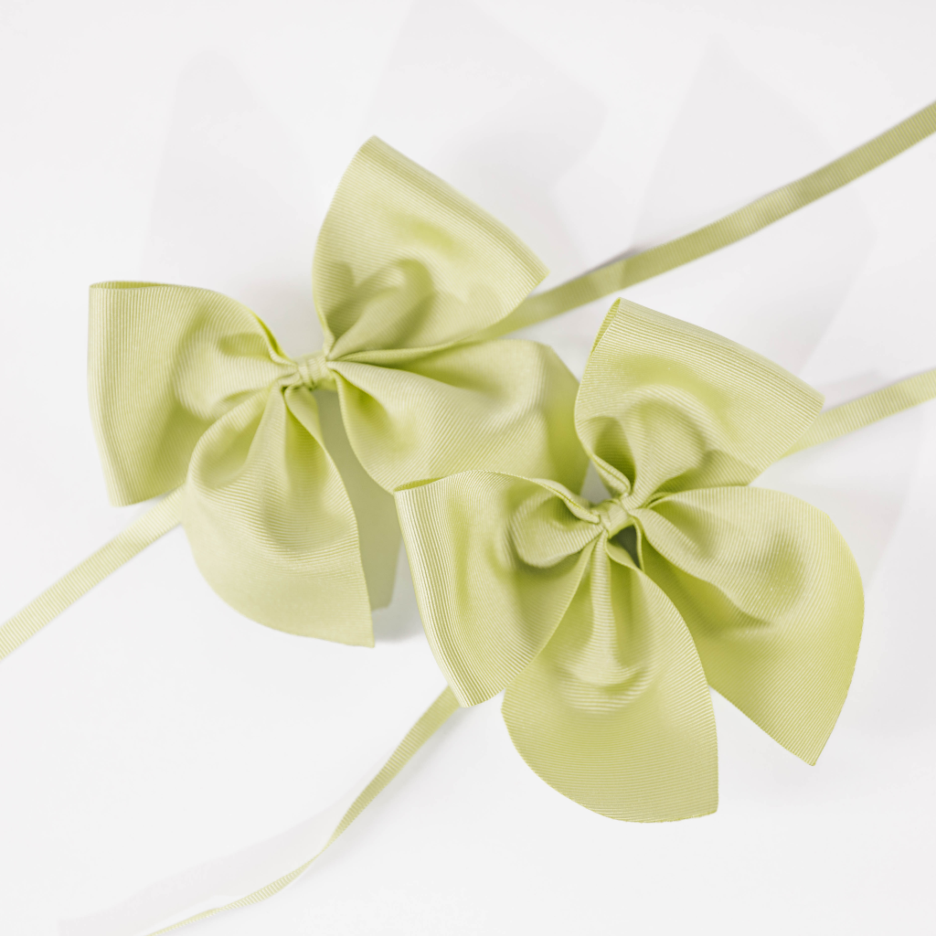 Pastel Green Grosgrain Napkin Bows (Set of Two)