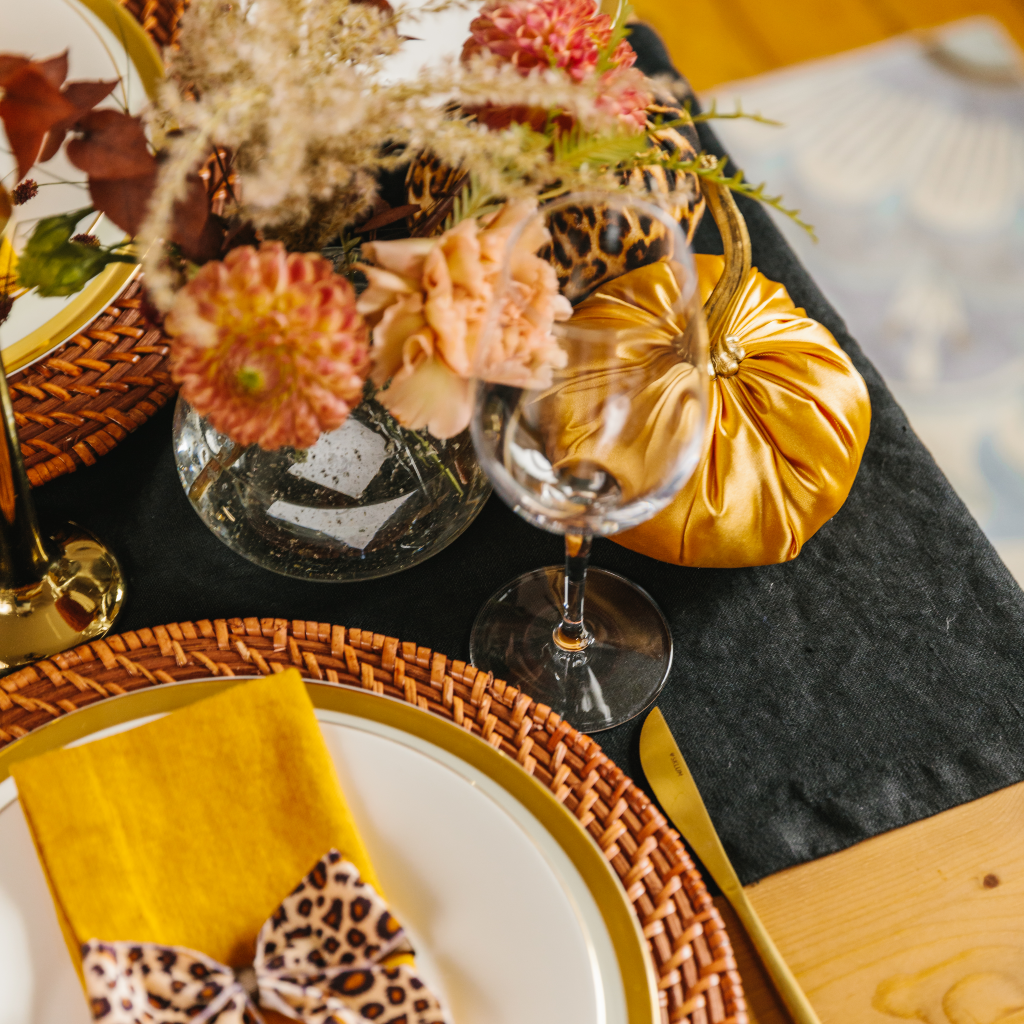 Black Linen Table Runner