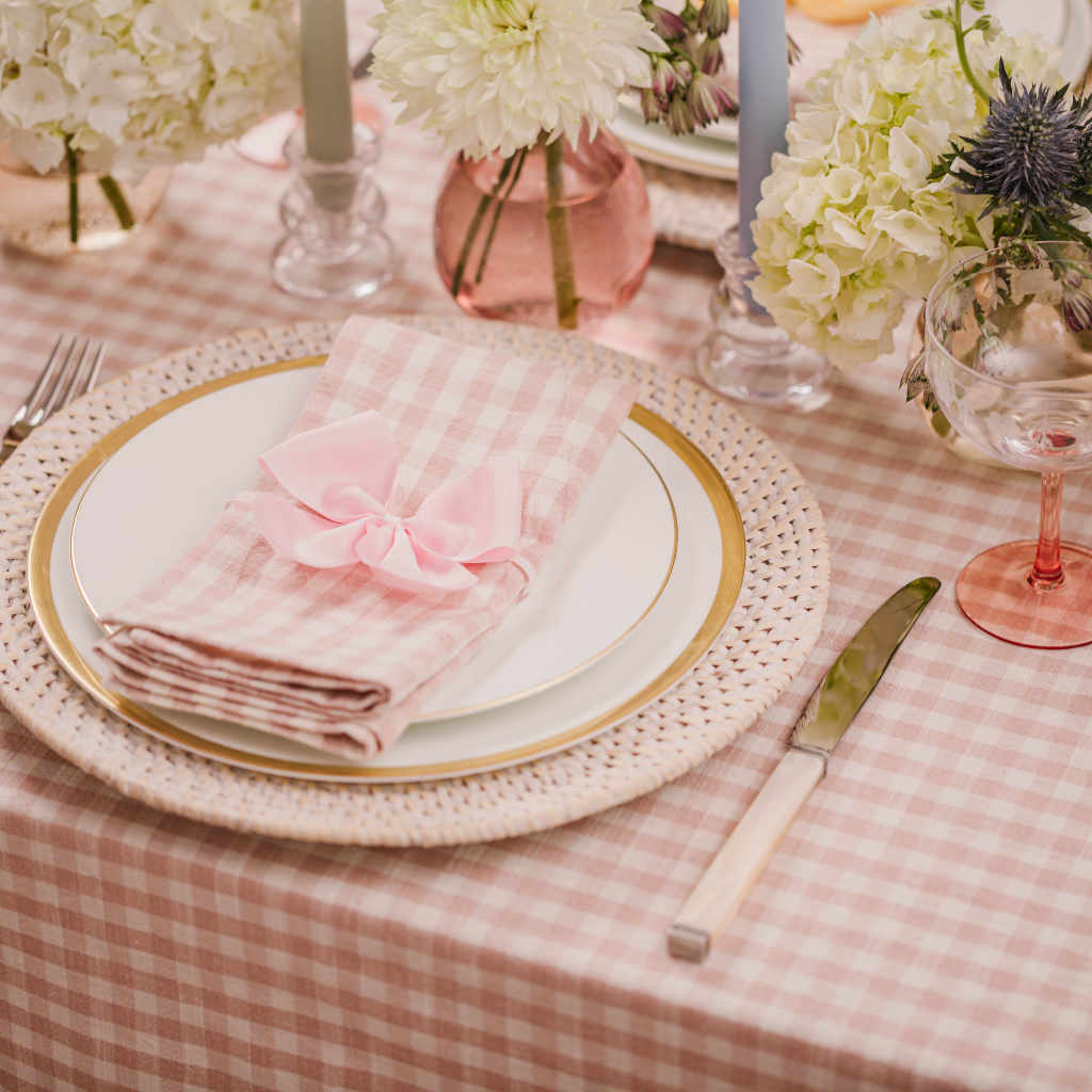 Pink Gingham Tablecloth