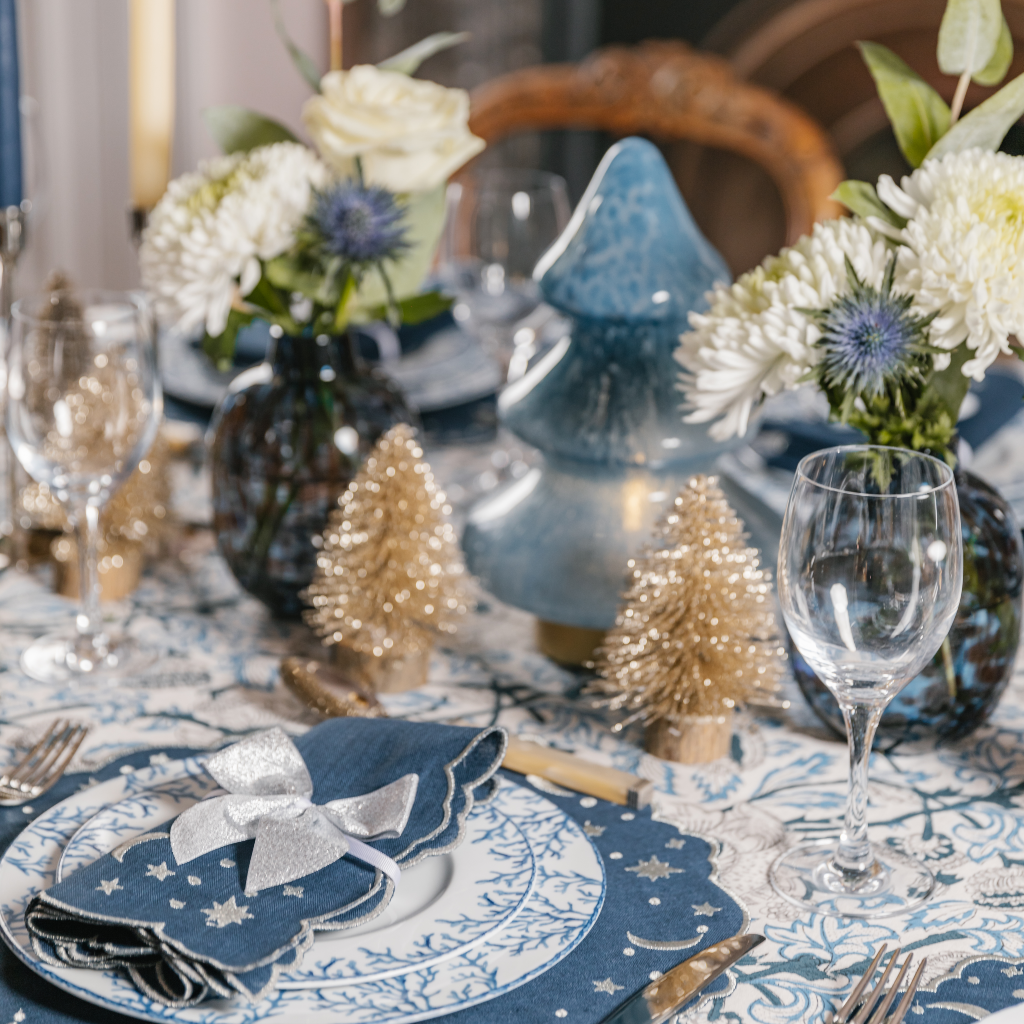 Topaz Blue Large Glass Tree