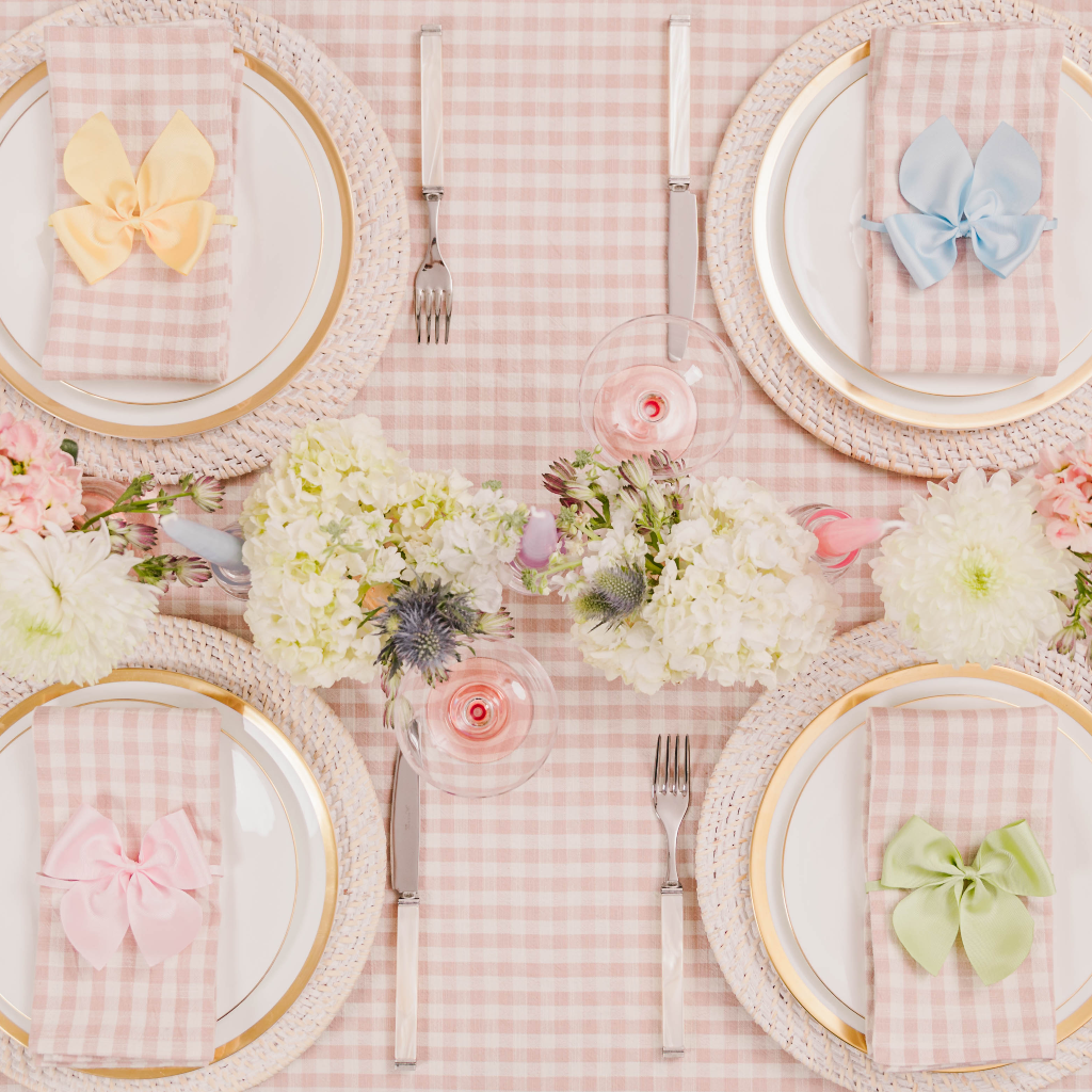 Pink Gingham Tablecloth