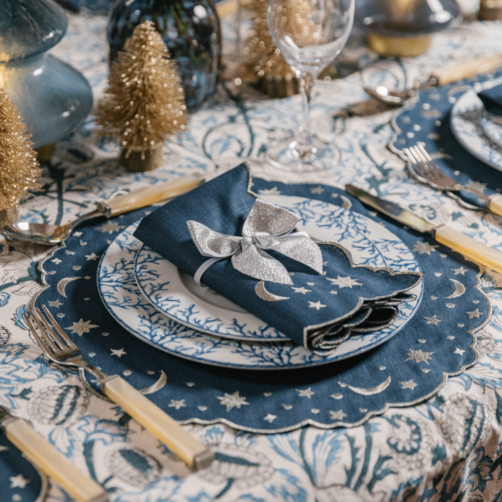 ABAKUHAUS Kerstmis- Placemat Set van 4, Baubles Strings, Wasbare ABAKUHAUS Kerstmis- Placemat Set van 4, Baubles Strings, Wasbare