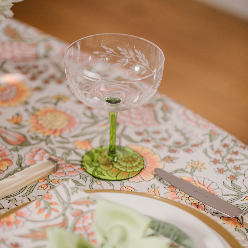 Etched Green Coupes (Set of Two)